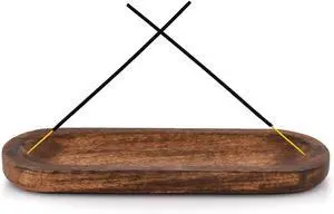 Kaizen Casa Incense Burner Stick Holder Ash Catcher Wooden Handmade Modern Gift Wood Home Decor Size (11" X 4" X 1") Kaizen Casa Incense Burner Stick Holder Ash Catcher Wooden Handmade Modern Gift Wood Home Decor Size (11" X 4" X 1")