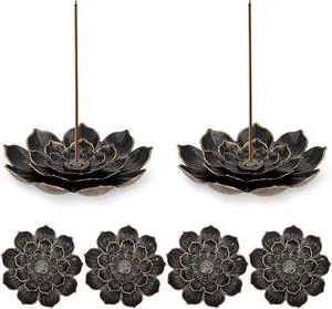 6 Pieces Incense Holder Lotus Incense Stick Holder Burner for Home Fragrance Yoga Sauna SPA Vintage Flower Shaped Multihole Holders for Stick 6 Pieces Incense Holder Lotus Incense Stick Holder Burner for Home Fragrance Yoga Sauna SPA Vintage Flower Shaped Multihole Holders for Stick