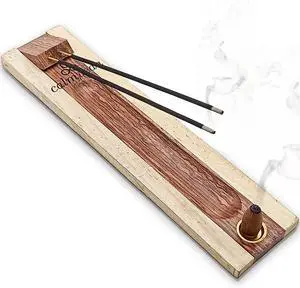 CALMVEDA Rosewood Incense Holder for 2 Sticks & Cones - 11 inch, Handmade CALMVEDA Rosewood Incense Holder for 2 Sticks & Cones - 11 inch, Handmade