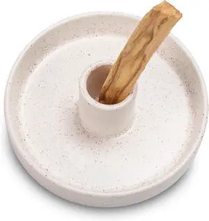 Palo Santo Holder, Ceramic Incense Holder for Palo Santo Sticks, Scent Wood Stand and Ash Catcher, Simple, Sturdy and Well Made Incense Burner, Cozy Speckled White Palo Santo Holder, Ceramic Incense Holder for Palo Santo Sticks, Scent Wood Stand and Ash Catcher, Simple, Sturdy and Well Made Incense Burner, Cozy Speckled White