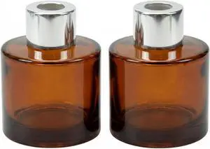 2Pcs 50ml/1.7oz Empty Refillable Amber Round Glass Diffuser Bottle with Silver Lid Diffuser Jars Containers Fragrance Accessories Use for DIY Home Crafts Decor 2Pcs 50ml/1.7oz Empty Refillable Amber Round Glass Diffuser Bottle with Silver Lid Diffuser Jars Containers Fragrance Accessories Use for DIY Home Crafts Decor