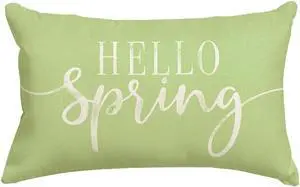 Hello Spring Throw Pillow Covers 12x20 Inch, Green Lumbar Hello Spring Throw Pillow Covers 12x20 Inch, Green Lumbar