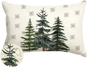 RABUSOFA Christmas Outdoor Pillow Covers 12x20 Inch Waterproof Christmas Trees Decoration Winter Snowflake Holiday Lumbar Decorative Cushion Cases for Home Patio Couch Green Pine RABUSOFA Christmas Outdoor Pillow Covers 12x20 Inch Waterproof Christmas Trees Decoration Winter Snowflake Holiday Lumbar Decorative Cushion Cases for Home Patio Couch Green Pine
