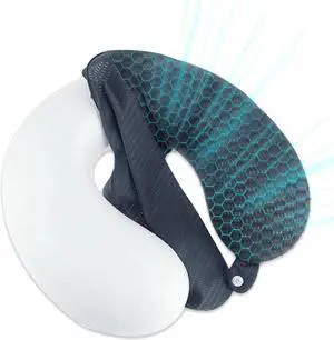 Neck Pillow Cover, Breathable Mesh Travel Neck Pillow Replacement Covers with Zipper, Cool and Elastic Fabric Airplane Pillow Covers for TravelingCarHomeOffice (Dark Gray, No Filler) Neck Pillow Cover, Breathable Mesh Travel Neck Pillow Replacement Covers with Zipper, Cool and Elastic Fabric Airplane Pillow Covers for TravelingCarHomeOffice (Dark Gray, No Filler)