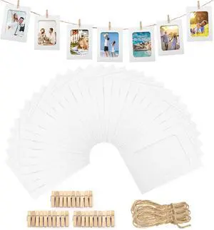 Anwyll 30Pcs Paper Picture Frames - 4x6'' White Paper Photo Frames Cardboard Picture Frames with Clip and String DIY Clip Photo Holders Photo Hanging Display Kit Wall Decoration for Home Party Office Anwyll 30Pcs Paper Picture Frames - 4x6'' White Paper Photo Frames Cardboard Picture Frames with Clip and String DIY Clip Photo Holders Photo Hanging Display Kit Wall Decoration for Home Party Office