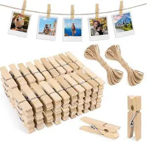 joycraft Mini Wooden Clothespins with String - 100Pcs Brown Craft Clips, 1.4 in Photo Holder Hanging Clips for DIY Craft, Wedding Party Decor, Classroom Projects, Photo Wall joycraft Mini Wooden Clothespins with String - 100Pcs Brown Craft Clips, 1.4 in Photo Holder Hanging Clips for DIY Craft, Wedding Party Decor, Classroom Projects, Photo Wall