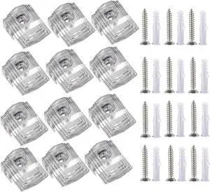 20pcs Clear Plastic Mirror Holder Clips for 1/8 Inch Thickness Mirror Mounting Clip Mirror Hanging Kit with Screw and Anchor for The Wall Mount 20pcs Clear Plastic Mirror Holder Clips for 1/8 Inch Thickness Mirror Mounting Clip Mirror Hanging Kit with Screw and Anchor for The Wall Mount