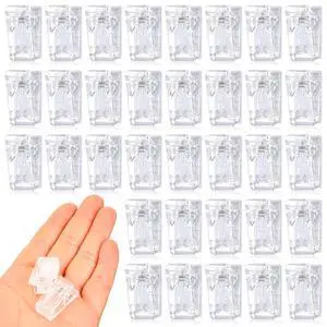 50 Pcs Small Clear Clips, Mini Plastic Clips for Pictures, Crafts 50 Pcs Small Clear Clips, Mini Plastic Clips for Pictures, Crafts
