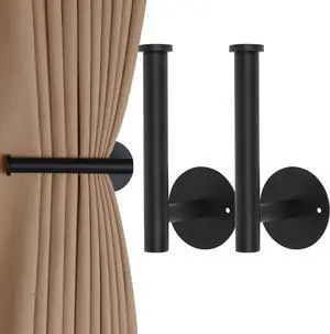 Groleca 2 Pack Curtain Holdbacks No Drill Curtain Tiebacks Self-Adhesive/Screw-in Curtain Holdbacks Curtain Pull Backs Curtain Hooks Curtain Holders Curtain Tie Backs for Curtains (2, Black) Groleca 2 Pack Curtain Holdbacks No Drill Curtain Tiebacks Self-Adhesive/Screw-in Curtain Holdbacks Curtain Pull Backs Curtain Hooks Curtain Holders Curtain Tie Backs for Curtains (2, Black)