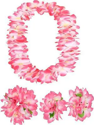 Hawaiian Leis Party Silk Flower Leis 41inch Thicken Hawaiian Leis Garland Headband Leis and Hand Leis for Graduation Hula Dance Luau Party, Photo Prop Wedding Birthday in Outdoors (Pink) Hawaiian Leis Party Silk Flower Leis 41inch Thicken Hawaiian Leis Garland Headband Leis and Hand Leis for Graduation Hula Dance Luau Party, Photo Prop Wedding Birthday in Outdoors (Pink)