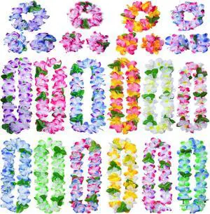 FreshDear Hawaiian Leis Bulk (12 Necklaces 4 Headbands 8 Wristbands) FreshDear Hawaiian Leis Bulk (12 Necklaces 4 Headbands 8 Wristbands)
