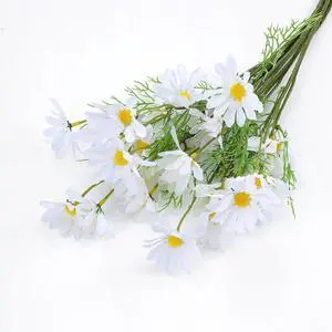 Artificial White Daisy Flowers, 6 Bundles 21 UV Resistant Outdoor Silk Daisies Flowers with Stems and Leaves Faux Greenery Shrubs Plants Arrangements for Home Garden Vase Decor Artificial White Daisy Flowers, 6 Bundles 21 UV Resistant Outdoor Silk Daisies Flowers with Stems and Leaves Faux Greenery Shrubs Plants Arrangements for Home Garden Vase Decor