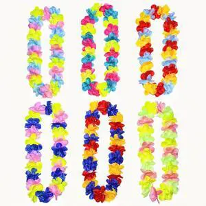 6 Count Hawaiian Leis, Red Yellow Blue Vibrant Primary Colors Artificial Tropical Flower Lei, Luau Party Decorations for Wedding Graduation Birthday Beach Party Favors 6 Count Hawaiian Leis, Red Yellow Blue Vibrant Primary Colors Artificial Tropical Flower Lei, Luau Party Decorations for Wedding Graduation Birthday Beach Party Favors