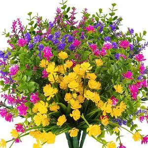 12 Bundles Outdoor Artificial Fake Flowers UV Resistant No Fade Boxwood Faux Plastic Shrubs Plants for Garden Patio Porch Window Box Home Wedding Farmhouse Hanging Décor 12 Bundles Outdoor Artificial Fake Flowers UV Resistant No Fade Boxwood Faux Plastic Shrubs Plants for Garden Patio Porch Window Box Home Wedding Farmhouse Hanging Décor