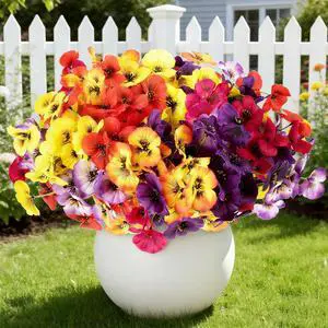 18 Bundles Artificial Flowers for Outdoors Faux Silk Flower UV Resistant 18 Bundles Artificial Flowers for Outdoors Faux Silk Flower UV Resistant