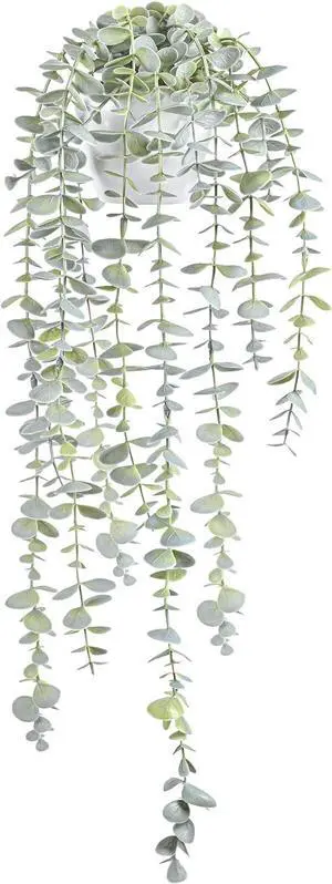 Decorative Hanging Plants for Shelf, Faux Ivy Eucalyptus Vine, Fake Greenery in White Bigger Pot (Light Green, 1PCS) Decorative Hanging Plants for Shelf, Faux Ivy Eucalyptus Vine, Fake Greenery in White Bigger Pot (Light Green, 1PCS)