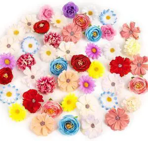 66PCS Fake Flower Heads for Crafts, Mini Artificial Flowers, Multicolor 66PCS Fake Flower Heads for Crafts, Mini Artificial Flowers, Multicolor