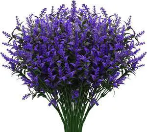 U/D Bundles Artificial Lavender Fake Flowers Outdoor UV Resistant Plants Plastic Shrubs Hanging Flowerpot Indoor Outside Windows Decorations (Purple) U/D Bundles Artificial Lavender Fake Flowers Outdoor UV Resistant Plants Plastic Shrubs Hanging Flowerpot Indoor Outside Windows Decorations (Purple)