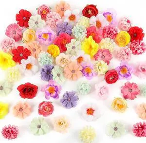 ATTGREAT Fake Flower Heads Mini Silk Flowers Bulk Craft, 110Pcs(Multicolor) ATTGREAT Fake Flower Heads Mini Silk Flowers Bulk Craft, 110Pcs(Multicolor)