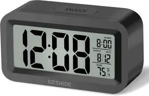 Travel Digital Alarm Clock, Battery Operated with Indoor Temperature, Desk Small Clock,Snooze Model,12/24H Display for Bedrooms Heavy Sleepers Kids Travel Bathroom (Black) Travel Digital Alarm Clock, Battery Operated with Indoor Temperature, Desk Small Clock,Snooze Model,12/24H Display for Bedrooms Heavy Sleepers Kids Travel Bathroom (Black)