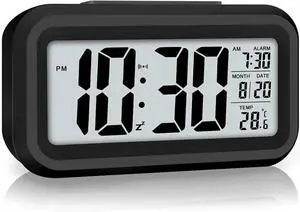 Digital Alarm Clock, Alarm Clock for Bedroom with Night Light, Indoor Temperature, Large LED Display, Battery Operated, Gifts for Adult Kids Birthday, Student Gift Digital Alarm Clock, Alarm Clock for Bedroom with Night Light, Indoor Temperature, Large LED Display, Battery Operated, Gifts for Adult Kids Birthday, Student Gift