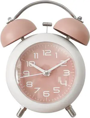 TXY Alarm Clock, Metal 4 Inch Desk Table Analog Clock Silent with Night Light for Dormitory Home Office Travel Decor Alarm Clock (Pink) TXY Alarm Clock, Metal 4 Inch Desk Table Analog Clock Silent with Night Light for Dormitory Home Office Travel Decor Alarm Clock (Pink)