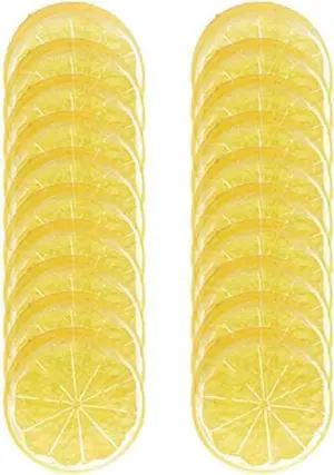 HORNO 20pcs Fake Fruit,Simulation Yellow Lemon Slices,Faux Fruit Props HORNO 20pcs Fake Fruit,Simulation Yellow Lemon Slices,Faux Fruit Props