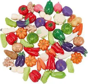 50Pcs Resin Artificial Vegetable Miniature Vegetables Figures Faux Tomatoes Carrots Onion Mushroom Potato Eggplant Vegetable Decorations Luminous Decor Tiny Figures for Home Kitchen Decor 50Pcs Resin Artificial Vegetable Miniature Vegetables Figures Faux Tomatoes Carrots Onion Mushroom Potato Eggplant Vegetable Decorations Luminous Decor Tiny Figures for Home Kitchen Decor