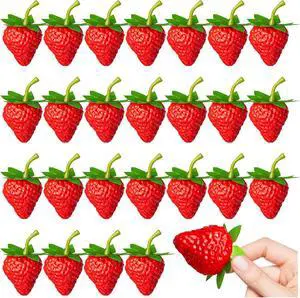 25Pcs Fake Strawberry, Artificial Lifelike Plastic Strawberries 25Pcs Fake Strawberry, Artificial Lifelike Plastic Strawberries