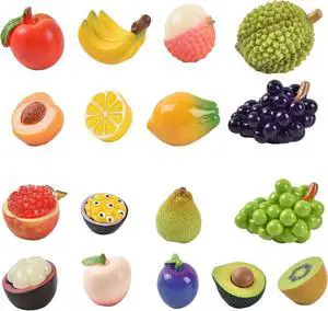 Mini Mixed Fruits 17Pcs, Artificial Fruit Miniature Resin Fruits Figurines Mini Fruit Models for Mini Kitchen Scene House Store Display Decoration Mini Mixed Fruits 17Pcs, Artificial Fruit Miniature Resin Fruits Figurines Mini Fruit Models for Mini Kitchen Scene House Store Display Decoration