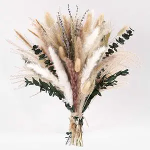 Bpole Dried Pampas Grass Bouquet -92 Pcs 11-13inch 9 Styles Boho Decor Bpole Dried Pampas Grass Bouquet -92 Pcs 11-13inch 9 Styles Boho Decor