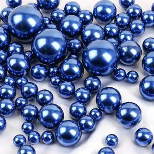 DOMESTAR 110 PCS Navy Blue Pearl Beads, No Hole Floating Beads for Vase DOMESTAR 110 PCS Navy Blue Pearl Beads, No Hole Floating Beads for Vase