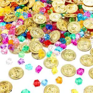 Skylety 200 Pcs Halloween Pirate Gold Coins Party Decorations Skylety 200 Pcs Halloween Pirate Gold Coins Party Decorations