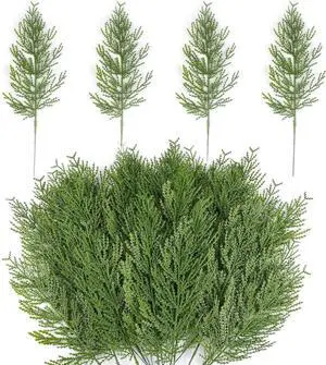 Hananona Artificial Pine Branches,40 Pcs Christmas Faux Cedar Stems, Artificial Faux Cedar Branches, Fake Christmas Greenery Pine Picks for Wreath Craft DIY Home Kitchen Decorations (40, Green) Hananona Artificial Pine Branches,40 Pcs Christmas Faux Cedar Stems, Artificial Faux Cedar Branches, Fake Christmas Greenery Pine Picks for Wreath Craft DIY Home Kitchen Decorations (40, Green)