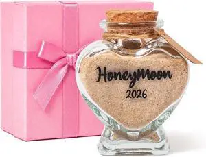 Honeymoon Sand Keepsake Jar 2026Bridal Shower, Wedding, Engagement, Honeymoon, Travel for Couples, Newlywed, Fiance(Gift Box Includes) - 40ml Heart Shape Glass Honeymoon Sand Keepsake Jar 2026Bridal Shower, Wedding, Engagement, Honeymoon, Travel for Couples, Newlywed, Fiance(Gift Box Includes) - 40ml Heart Shape Glass