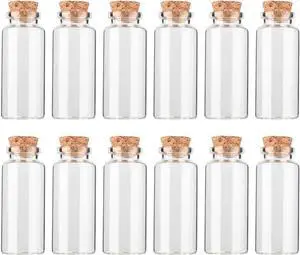 12PCS Mini Glass Bottle with Wood Cork Stoppers,30ml DIY Decoration Glass Jars for Halloween Decorations,Wedding Party Favors 12PCS Mini Glass Bottle with Wood Cork Stoppers,30ml DIY Decoration Glass Jars for Halloween Decorations,Wedding Party Favors