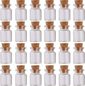 MaxMau 24pcs Mini Glass Bottles with Cork Stoppers 5ml DIY Art Crafts Storage Container,Tiny Glass Vials Cork for Wedding Decoration,Small Glass Corks Jars Party Favor MaxMau 24pcs Mini Glass Bottles with Cork Stoppers 5ml DIY Art Crafts Storage Container,Tiny Glass Vials Cork for Wedding Decoration,Small Glass Corks Jars Party Favor