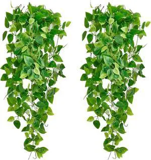 Fake Hanging Plants Vines(2pcs)for Room Decor, Artificial Ivy Greenery Garlands for Home Bedroom Living Aesthetic Kitchen Office Wall Patio Bookshelf,Indoor,Outdoor Farmhouse Decorations(No flowerpot) Fake Hanging Plants Vines(2pcs)for Room Decor, Artificial Ivy Greenery Garlands for Home Bedroom Living Aesthetic Kitchen Office Wall Patio Bookshelf,Indoor,Outdoor Farmhouse Decorations(No flowerpot)