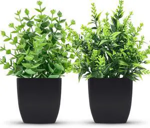 2 Pack Small Fake Plants Black Bathroom Accessories for Home Decor 2 Pack Small Fake Plants Black Bathroom Accessories for Home Decor