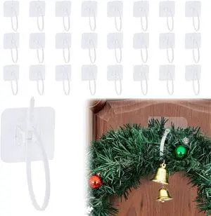 Acostop 24 Pcs Christmas Garland Hangers for Mantle - No Drill & Strong Load-Bearing Hooks, Adjustable Ties for Window Fireplace Front Door Xmas Stocking Holders Wreath Decorations Acostop 24 Pcs Christmas Garland Hangers for Mantle - No Drill & Strong Load-Bearing Hooks, Adjustable Ties for Window Fireplace Front Door Xmas Stocking Holders Wreath Decorations