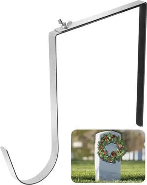 Christmas Headstone Wreath Hanger, Adjustable Headstone Wreath Holder Christmas Headstone Wreath Hanger, Adjustable Headstone Wreath Holder