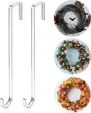 Ripeng 6 Pieces 12 Inch Clear Wreath Door Hanger Plastic White Wreath Hooks Ripeng 6 Pieces 12 Inch Clear Wreath Door Hanger Plastic White Wreath Hooks