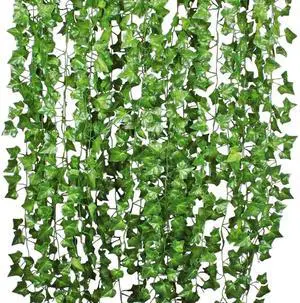 DearHouse 84 Feet 12 Strands Artificial Ivy Leaf Plants Vine Hanging Garland Fake Foliage Flowers Home Kitchen Garden Office Wedding Wall Decor, Green DearHouse 84 Feet 12 Strands Artificial Ivy Leaf Plants Vine Hanging Garland Fake Foliage Flowers Home Kitchen Garden Office Wedding Wall Decor, Green