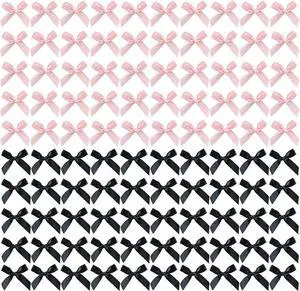 100 Pcs Ribbon Bows Mini Satin Fabric Bows Flowers,Bow Party Decor for DIY Crafting Project Craft Sewing Scrapbooking Wedding Birthday Party Souvenir Packaging Bag Christmas Thanksgiving (Pink Black) 100 Pcs Ribbon Bows Mini Satin Fabric Bows Flowers,Bow Party Decor for DIY Crafting Project Craft Sewing Scrapbooking Wedding Birthday Party Souvenir Packaging Bag Christmas Thanksgiving (Pink Black)