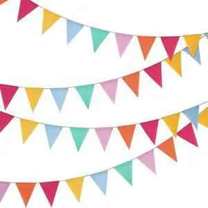 Hestya 24 Pieces 15.7 Feet Colorful Pennant Flag Banner Imitated Burlap Bunting Banner Pastel Fabric Triangle Flag for Classroom Carnival Birthday Wedding Party and Festival Decoration (Soft Colors) Hestya 24 Pieces 15.7 Feet Colorful Pennant Flag Banner Imitated Burlap Bunting Banner Pastel Fabric Triangle Flag for Classroom Carnival Birthday Wedding Party and Festival Decoration (Soft Colors)