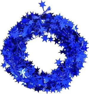 Honbay 2 Rolls of Sparkly Star Tinsel Garlands with Wire for Christmas Tree, Home, Wedding, Birthday, Party, Festive Ornament (Blue) Honbay 2 Rolls of Sparkly Star Tinsel Garlands with Wire for Christmas Tree, Home, Wedding, Birthday, Party, Festive Ornament (Blue)