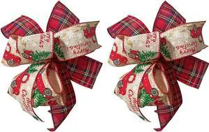 Christmas Bows 2PCS for Wreath 10X10 Inch,Black Red Buffalo Plaid Bows,Rustic Farmhouse Bows Natural Burlap Tree Topper Bows for Front Door Winter Christmas Tree Bows for New Year Xmas Decorations Christmas Bows 2PCS for Wreath 10X10 Inch,Black Red Buffalo Plaid Bows,Rustic Farmhouse Bows Natural Burlap Tree Topper Bows for Front Door Winter Christmas Tree Bows for New Year Xmas Decorations