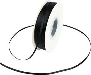Black Satin Ribbon 1/8 Inch Double Face Skinny Ribbon Black Satin Ribbon 1/8 Inch Double Face Skinny Ribbon