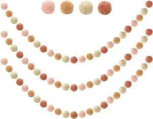 3 PCS Felt Ball Garland - 9.8 Feet 36 Balls 4 Pastel Colors Pom Pom Decorations - Nursery Decor Bunting Birthday Party Carnival Photo Prop 3 PCS Felt Ball Garland - 9.8 Feet 36 Balls 4 Pastel Colors Pom Pom Decorations - Nursery Decor Bunting Birthday Party Carnival Photo Prop