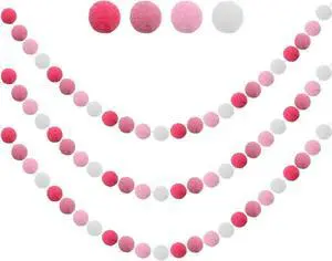 3PCS Felt Ball Garland Pink Pom Pom Garland 9.8 Feet 36 Balls 4 Pastel Colors Pink Pom Pom Decorations Nursery Decor Bunting Birthday Party Decorations for Mardi Gras Thanksgiving Christmas Wall 3PCS Felt Ball Garland Pink Pom Pom Garland 9.8 Feet 36 Balls 4 Pastel Colors Pink Pom Pom Decorations Nursery Decor Bunting Birthday Party Decorations for Mardi Gras Thanksgiving Christmas Wall